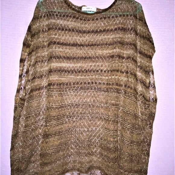 DAILY 3/25$NWOT ZARA KNIT LACE SLEEVELESS ARTH COLORS IN ACTUAL HAND KNIT - Picture 5 of 8